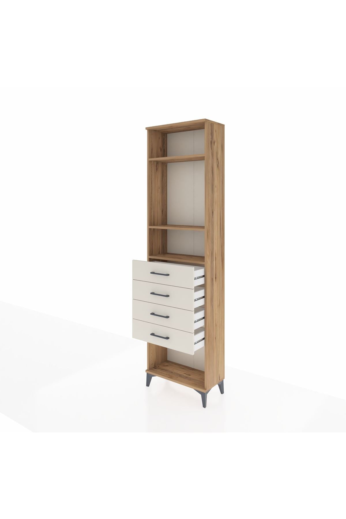 Arges Dolap 3 Raflı 4 Çekmeceli 60x30x221 - S29M162V7A