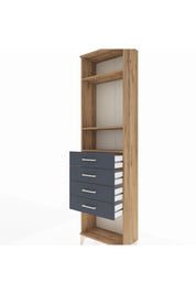 Arges Dolap 3 Raflı 4 Çekmeceli 60x30x221 - S29M162V8A