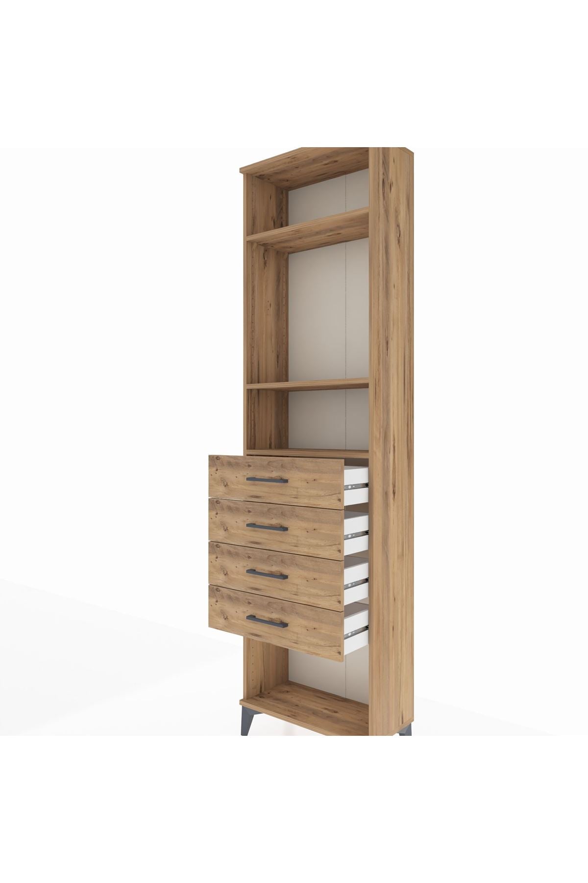 Arges Dolap 3 Raflı 4 Çekmeceli 60x30x221 - S29M162V9A