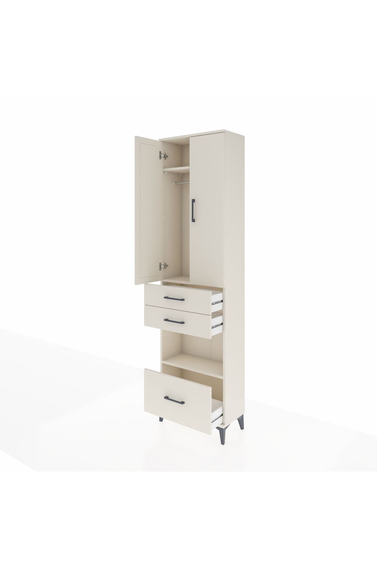 Arges Dolap 3 Raflı 3 Çekmeceli Tek Askılı 60x30x221 - S29M163V1A