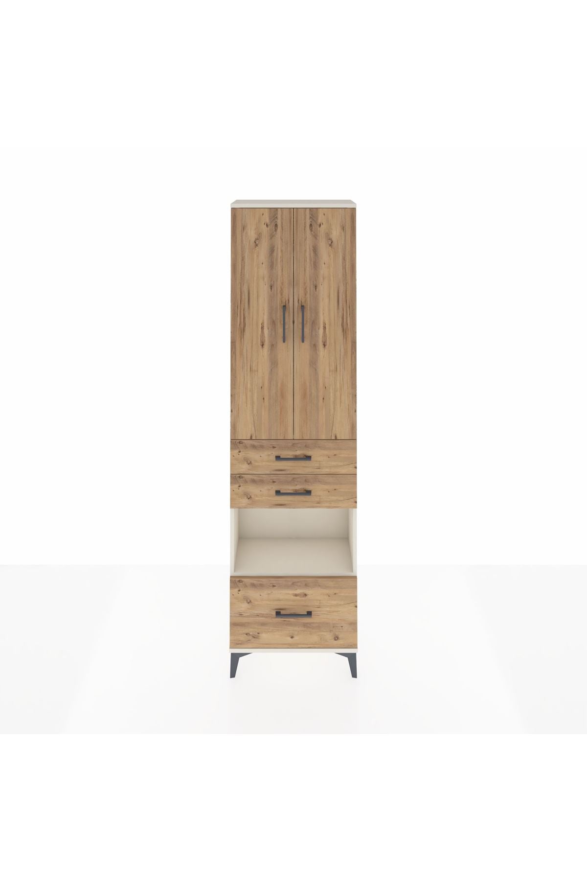 Arges Dolap 3 Raflı 3 Çekmeceli Tek Askılı 60x30x221 - S29M163V3A