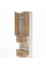 Arges Dolap 3 Raflı 3 Çekmeceli Tek Askılı 60x30x221 - S29M163V3A