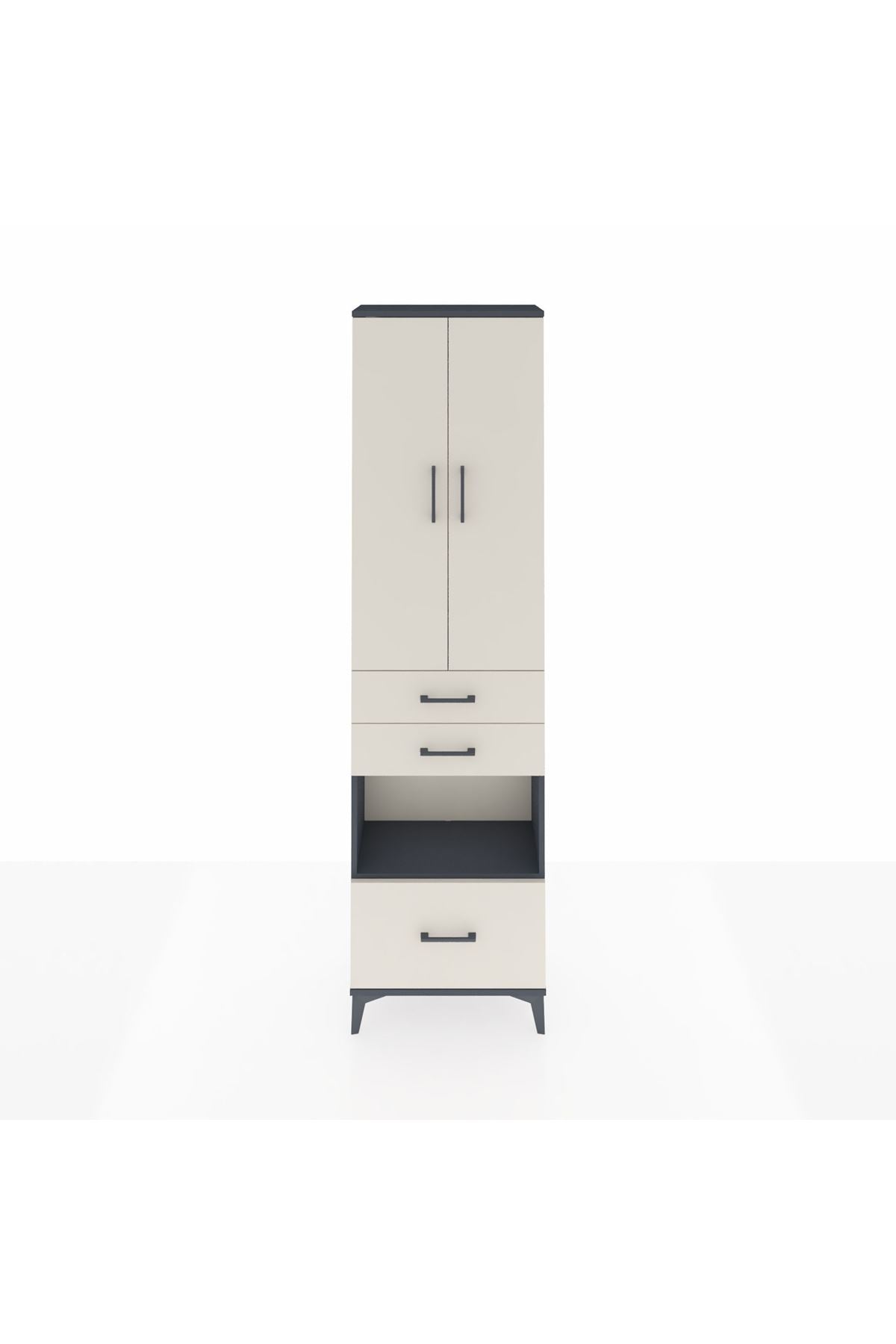 Arges Dolap 3 Raflı 3 Çekmeceli Tek Askılı 60x30x221 - S29M163V4A