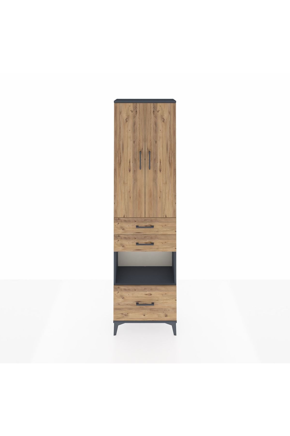 Arges Dolap 3 Raflı 3 Çekmeceli Tek Askılı 60x30x221 - S29M163V6A