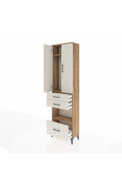 Arges Dolap 3 Raflı 3 Çekmeceli Tek Askılı 60x30x221 - S29M163V7A