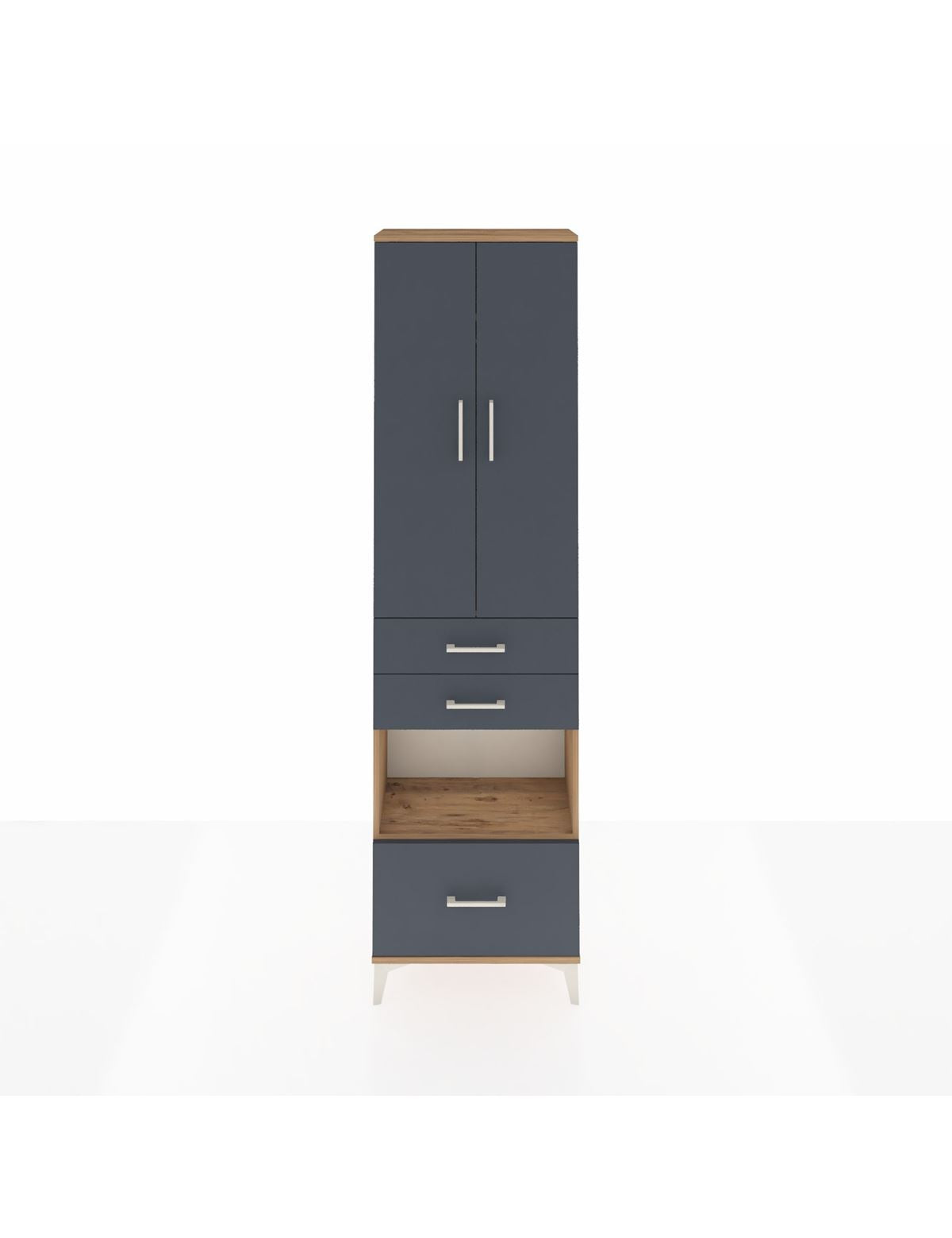Arges Dolap 3 Raflı 3 Çekmeceli Tek Askılı 60x30x221 - S29M163V8A
