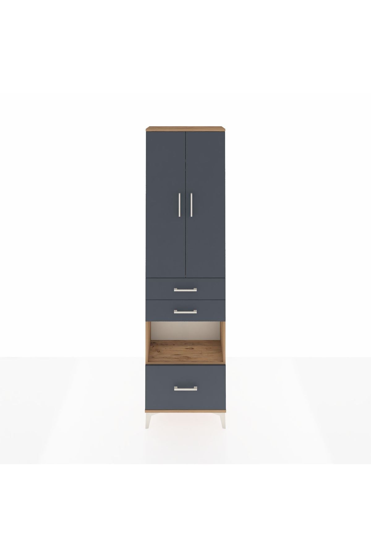Arges Dolap 3 Raflı 3 Çekmeceli Tek Askılı 60x30x221 - S29M163V8A