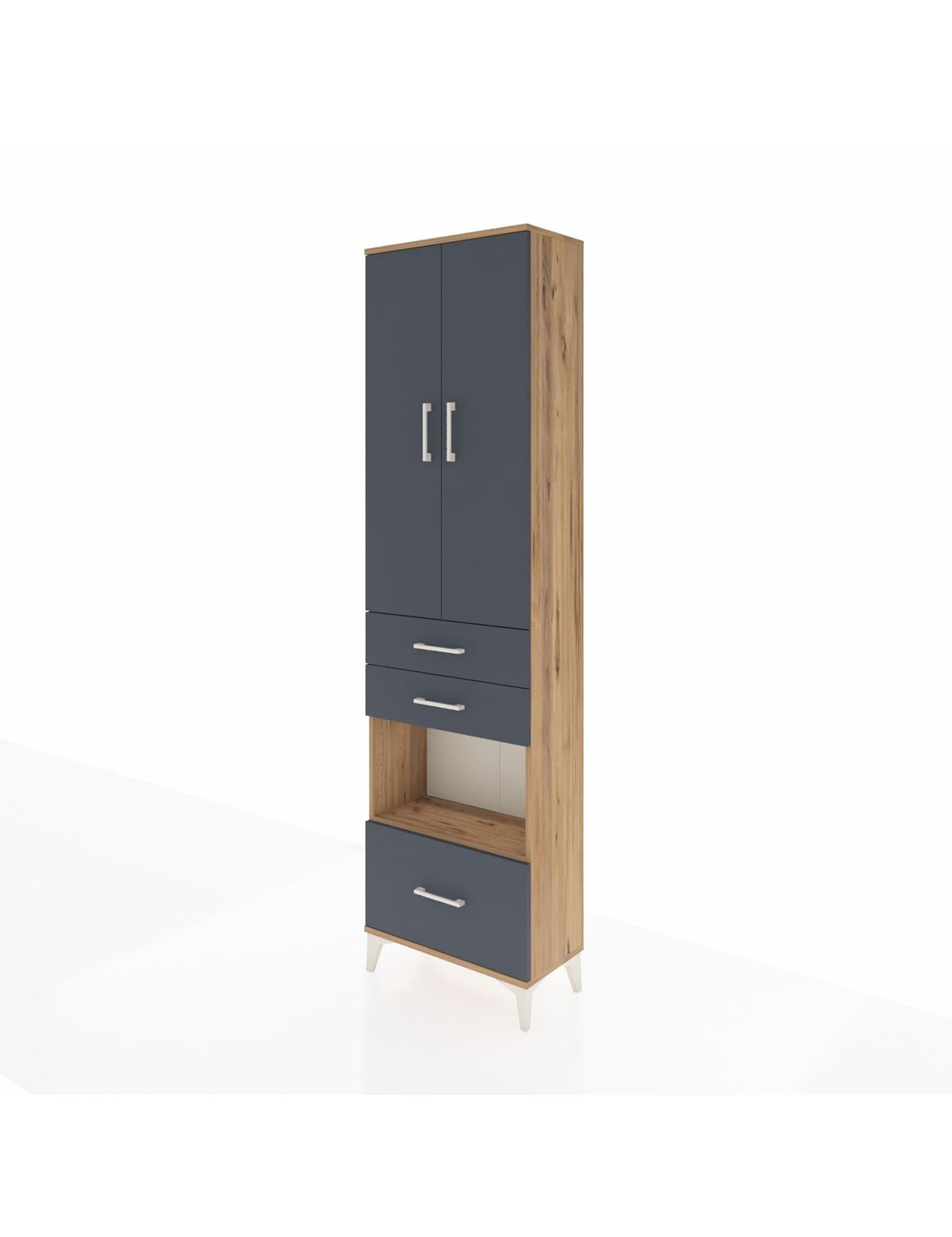 Arges Dolap 3 Raflı 3 Çekmeceli Tek Askılı 60x30x221 - S29M163V8A