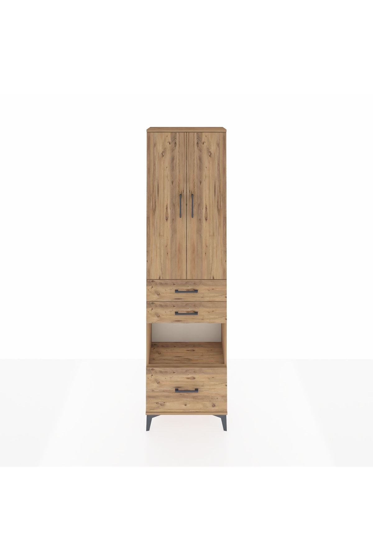 Arges Dolap 3 Raflı 3 Çekmeceli Tek Askılı 60x30x221 - S29M163V9A