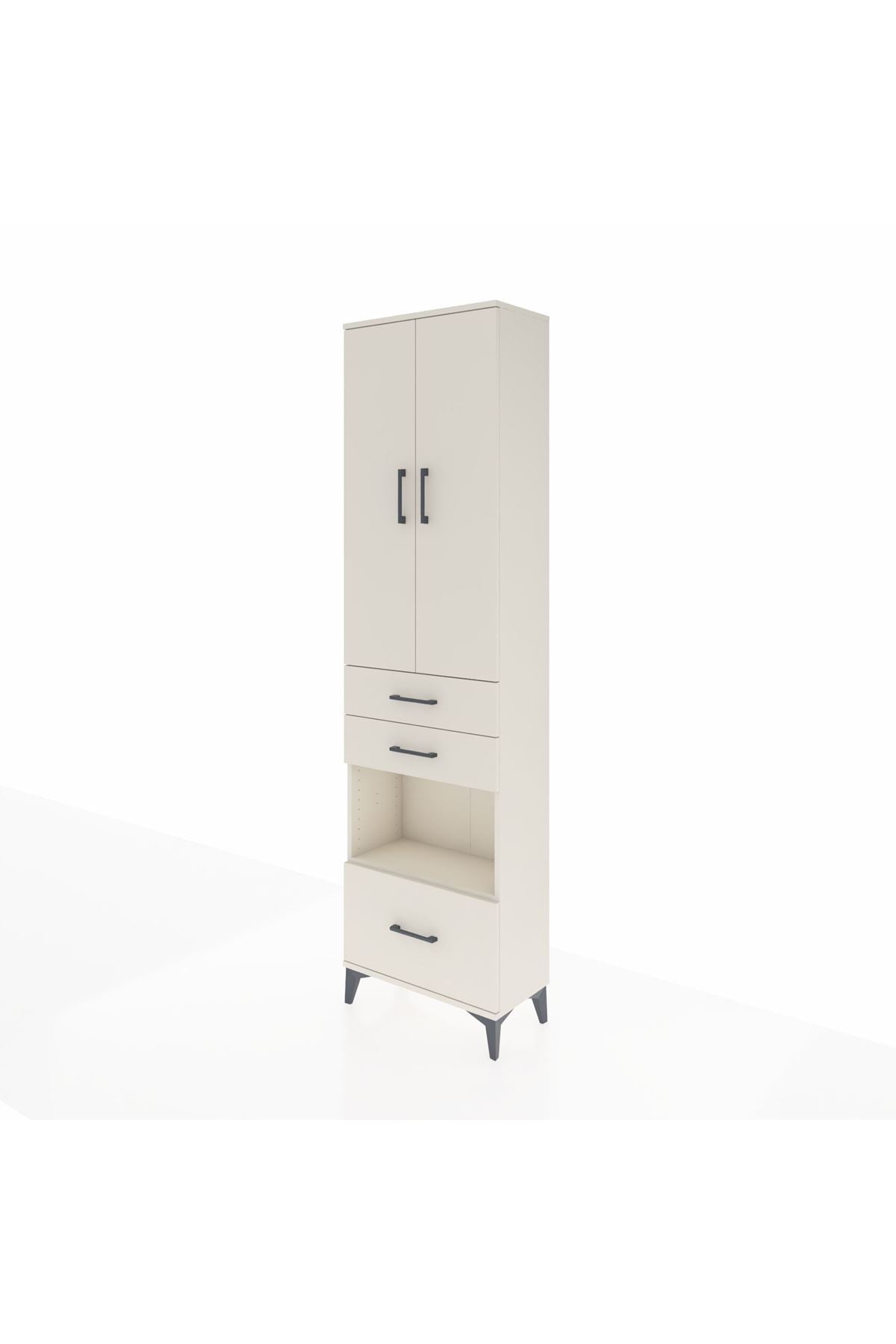 Arges Dolap 4 Raflı 3 Çekmeceli 2 Kapaklı 60x30x221 - S29M164V1A
