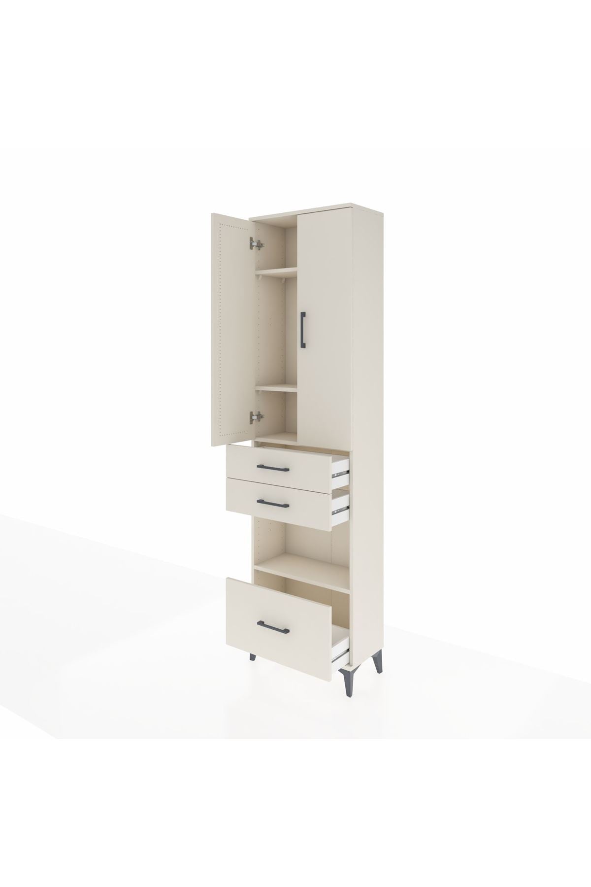 Arges Dolap 4 Raflı 3 Çekmeceli 2 Kapaklı 60x30x221 - S29M164V1A