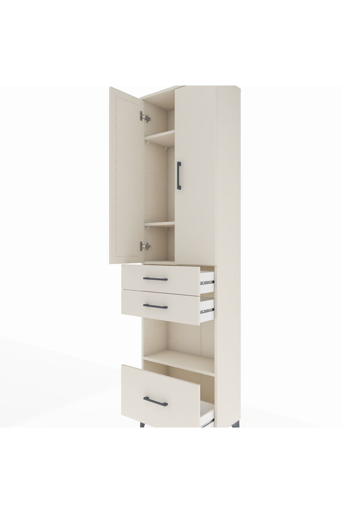 Arges Dolap 4 Raflı 3 Çekmeceli 2 Kapaklı 60x30x221 - S29M164V1A