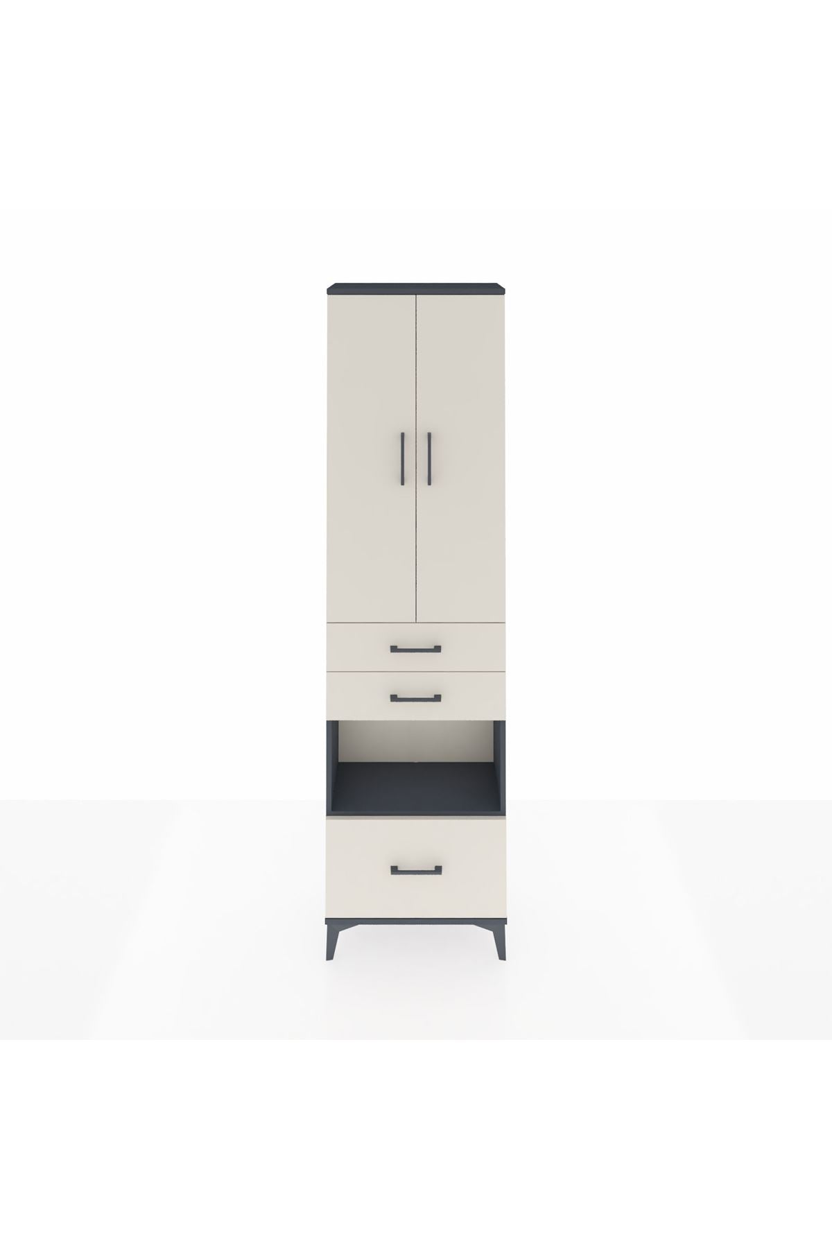 Arges Dolap 4 Raflı 3 Çekmeceli 2 Kapaklı 60x30x221 - S29M164V4A