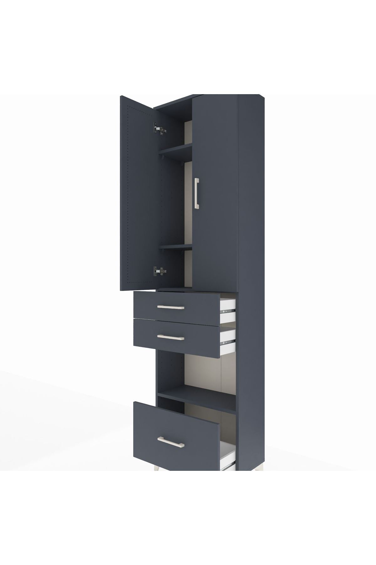 Arges Dolap 4 Raflı 3 Çekmeceli 2 Kapaklı 60x30x221 - S29M164V5A