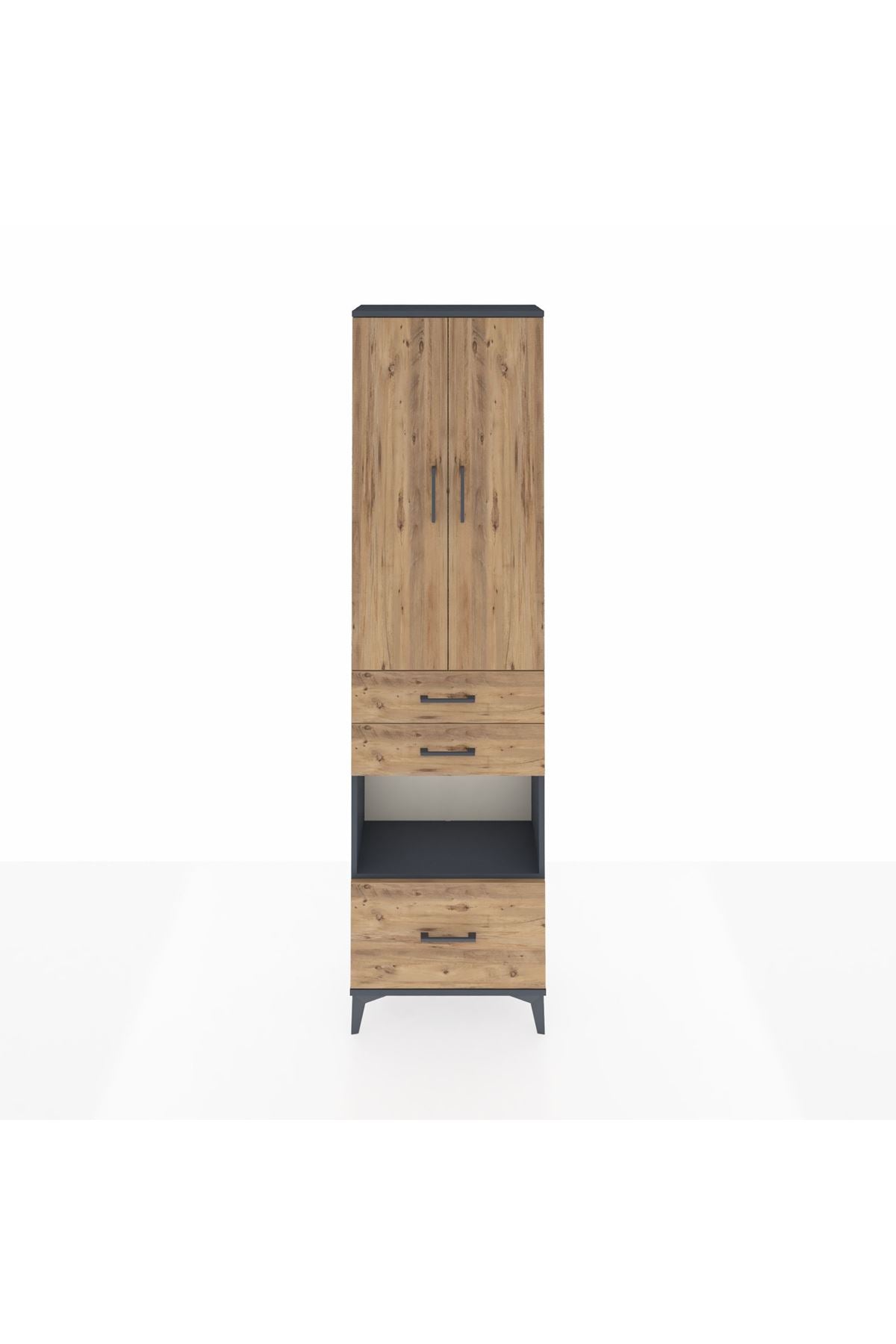 Arges Dolap 4 Raflı 3 Çekmeceli 2 Kapaklı 60x30x221 - S29M164V6A