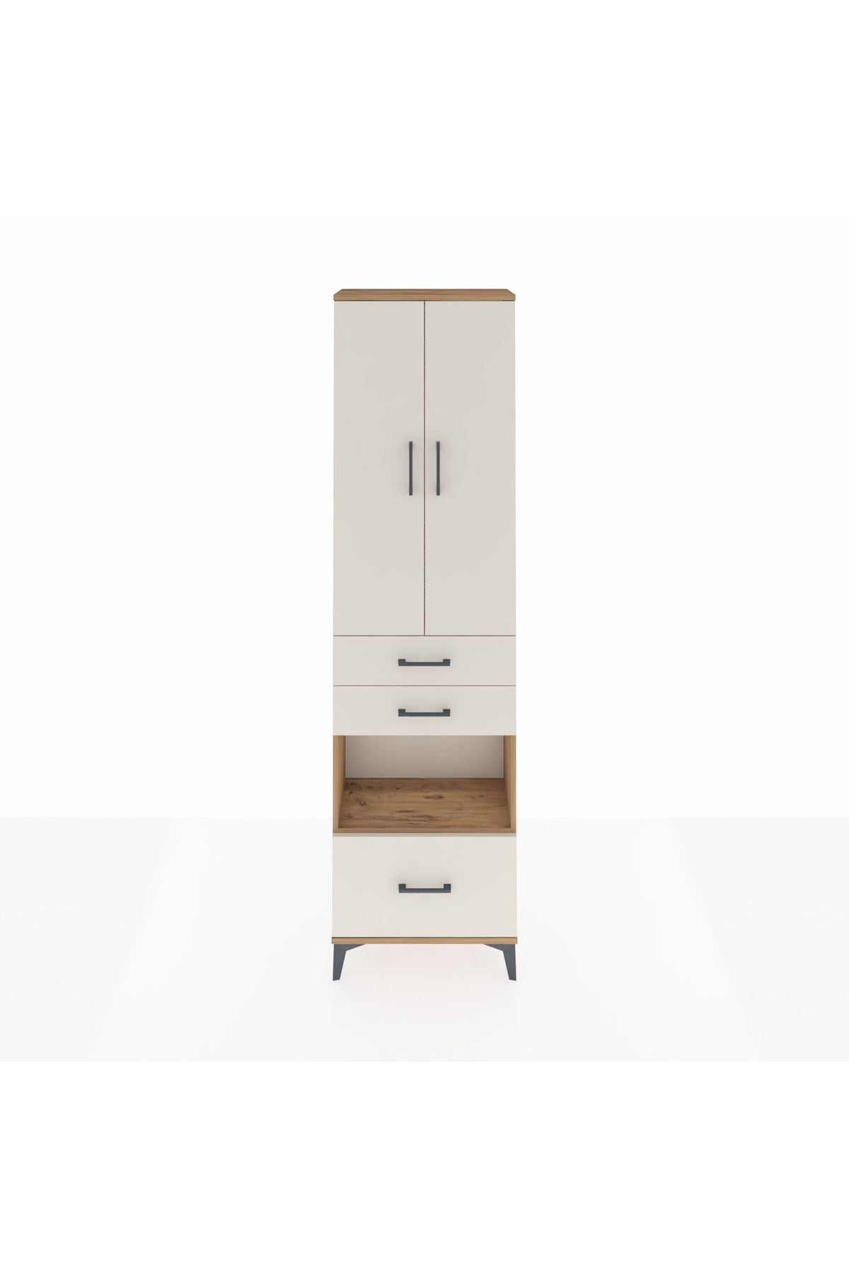 Arges Dolap 4 Raflı 3 Çekmeceli 2 Kapaklı 60x30x221 - S29M164V7A