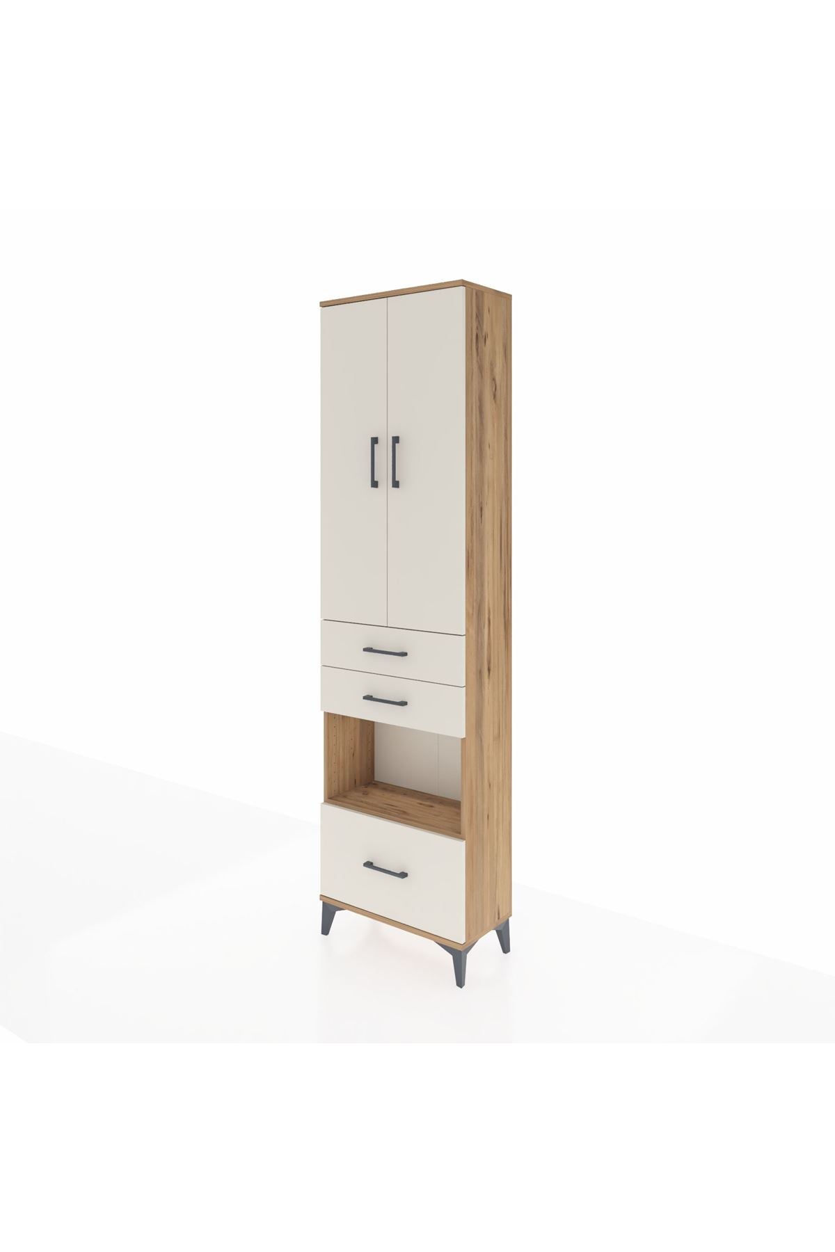 Arges Dolap 4 Raflı 3 Çekmeceli 2 Kapaklı 60x30x221 - S29M164V7A