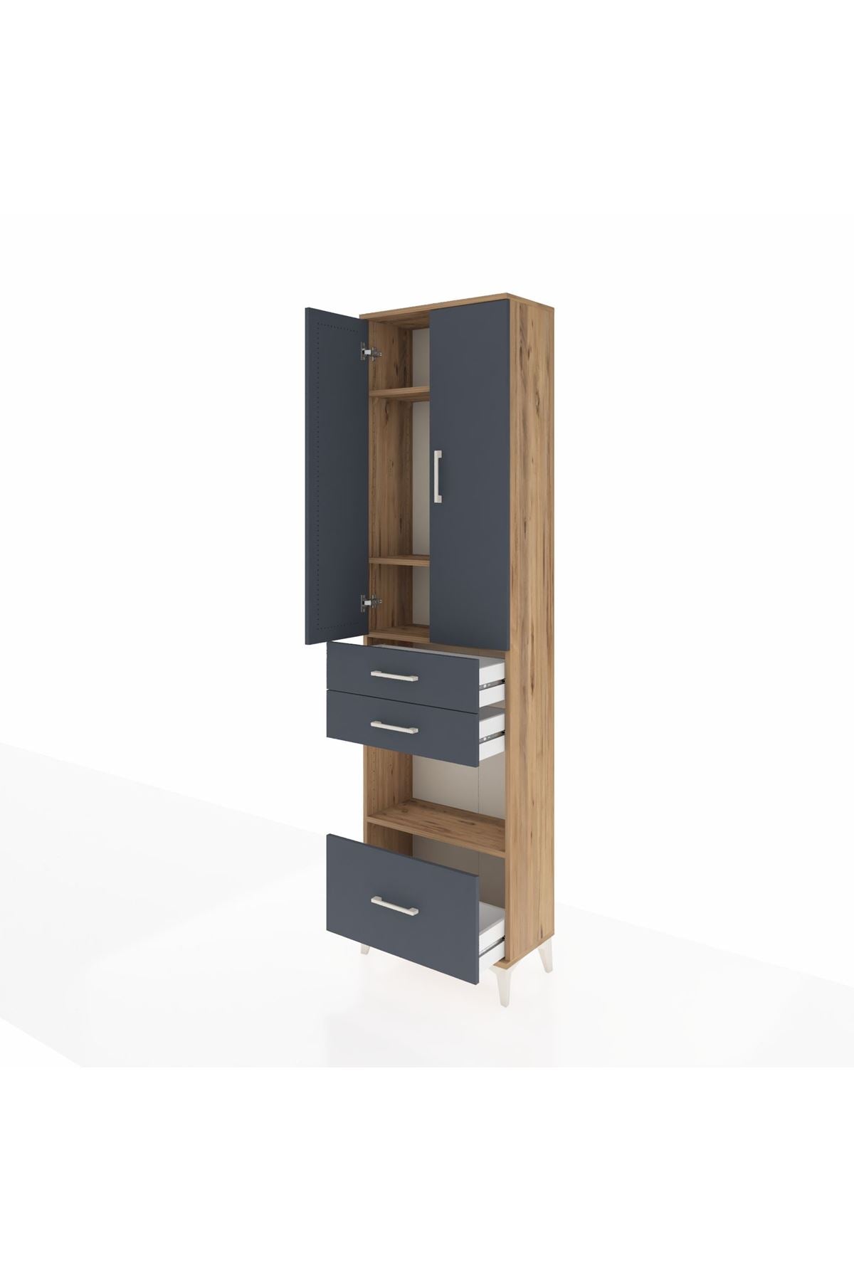 Arges Dolap 4 Raflı 3 Çekmeceli 2 Kapaklı 60x30x221 - S29M164V8A