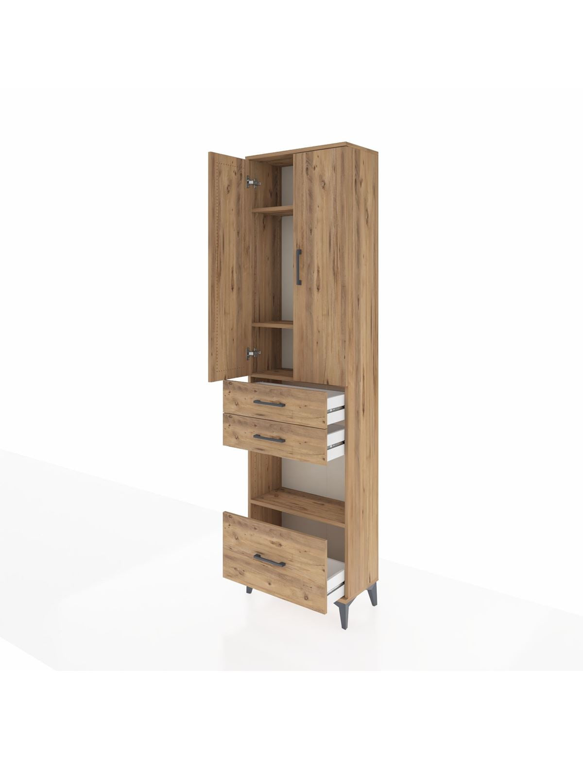Arges Dolap 4 Raflı 3 Çekmeceli 2 Kapaklı 60x30x221 - S29M164V9A
