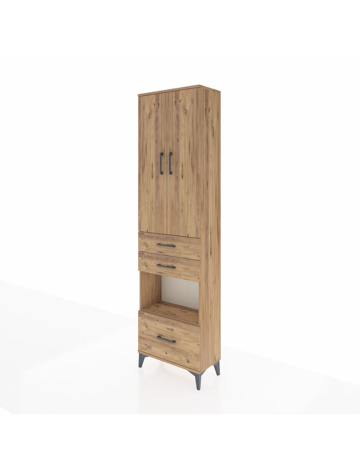 Arges Dolap 4 Raflı 3 Çekmeceli 2 Kapaklı 60x30x221 - S29M164V9A