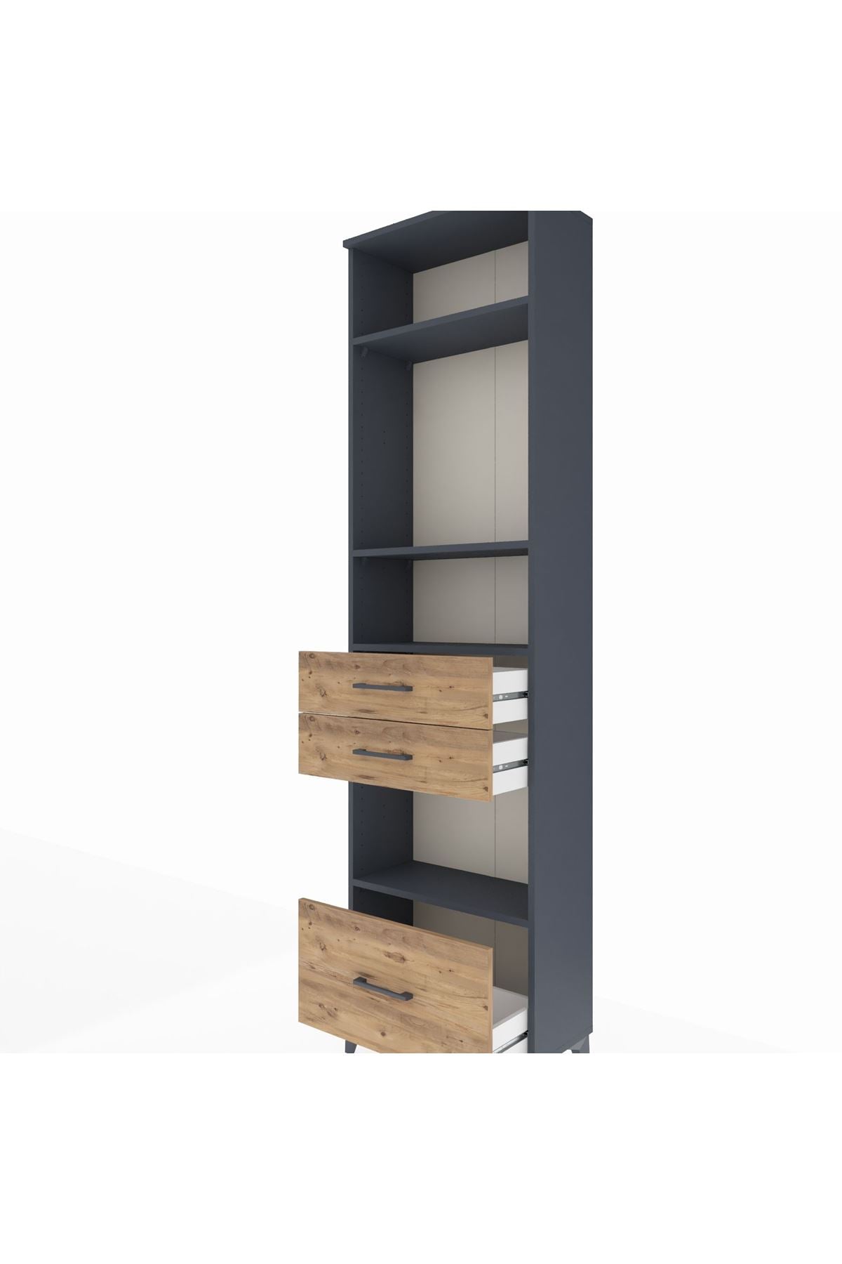 Arges Dolap 4 Raflı 3 Çekmeceli 60x30x221 - S29M165V6A