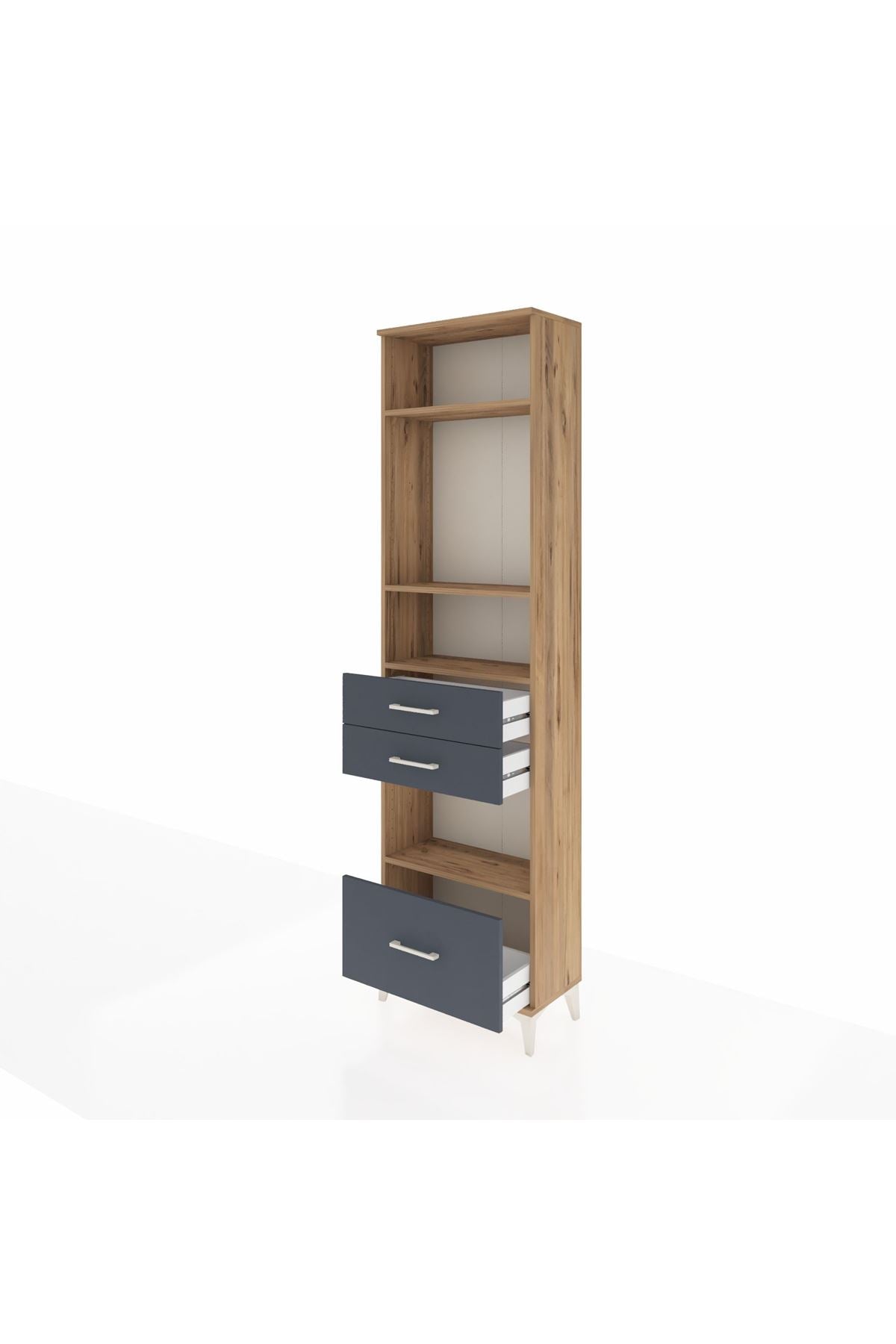Arges Dolap 4 Raflı 3 Çekmeceli 60x30x221 - S29M165V8A