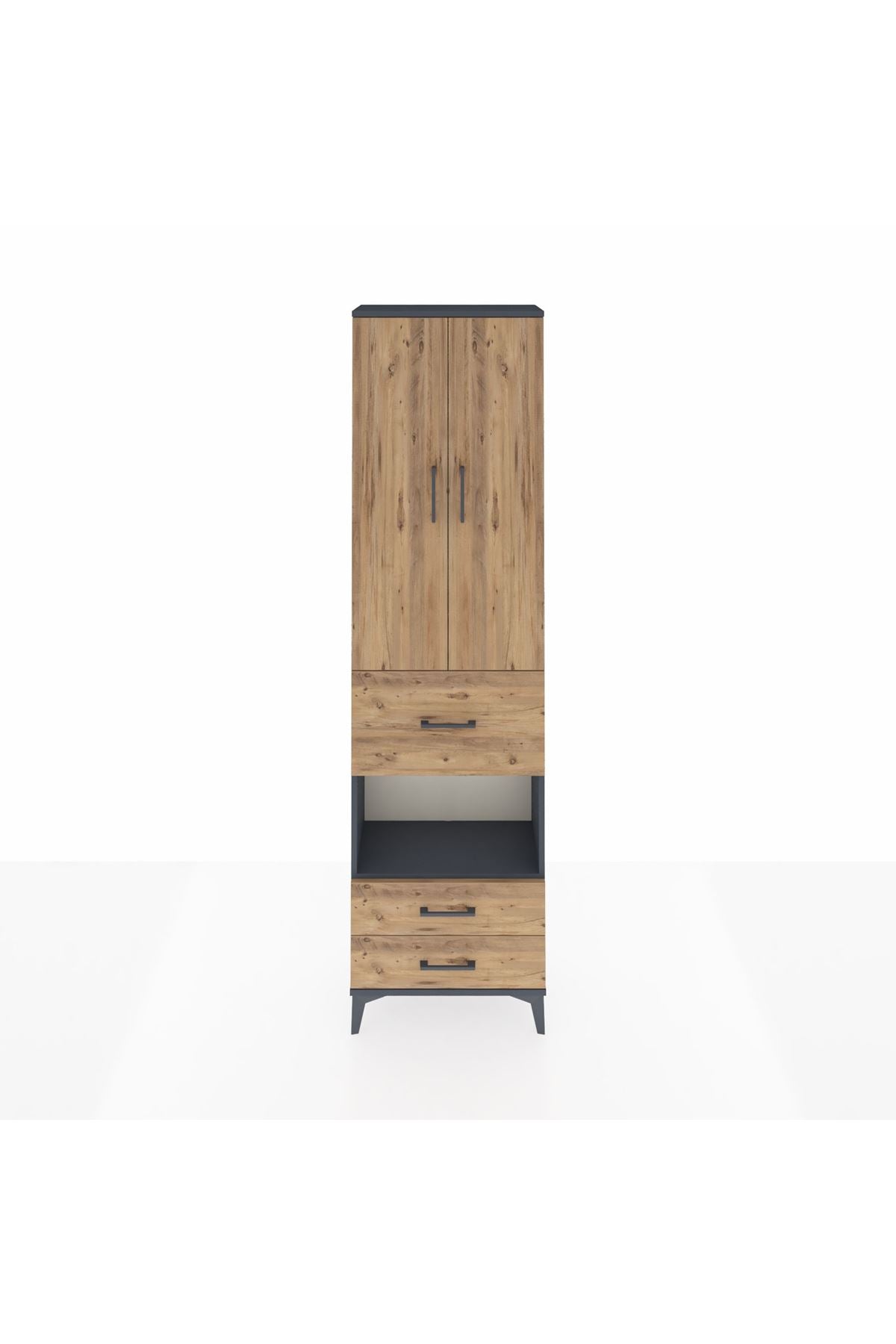 Arges Dolap 3 Raflı 3 Çekmeceli Tek Askılı 60x30x221 - S29M166V6A