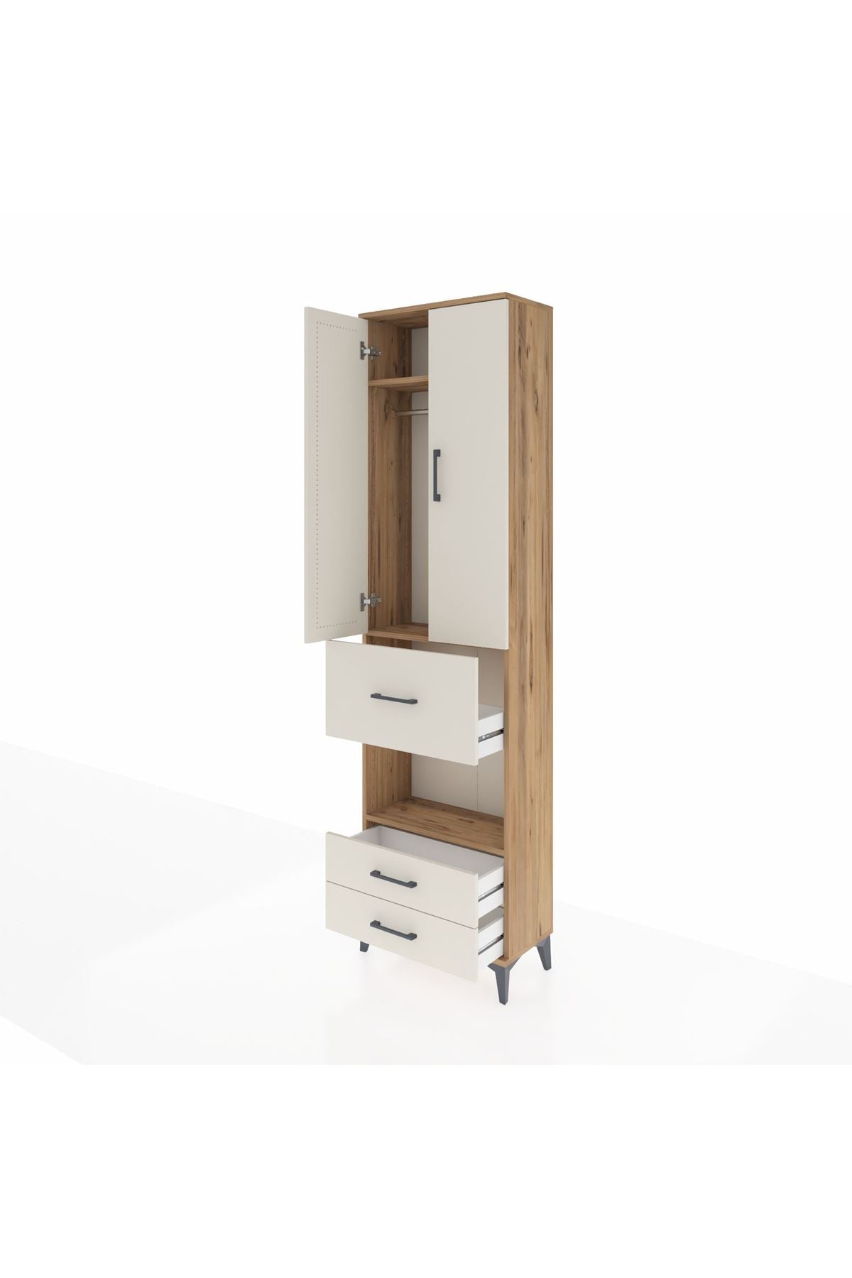 Arges Dolap 3 Raflı 3 Çekmeceli Tek Askılı 60x30x221 - S29M166V7A