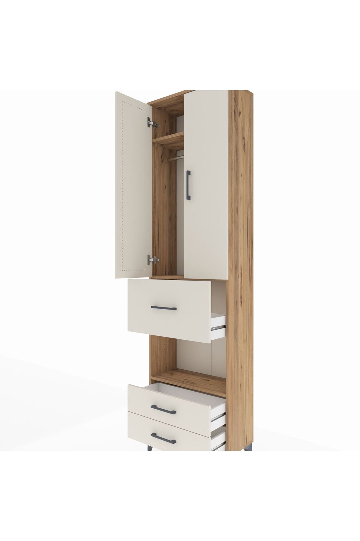 Arges Dolap 3 Raflı 3 Çekmeceli Tek Askılı 60x30x221 - S29M166V7A
