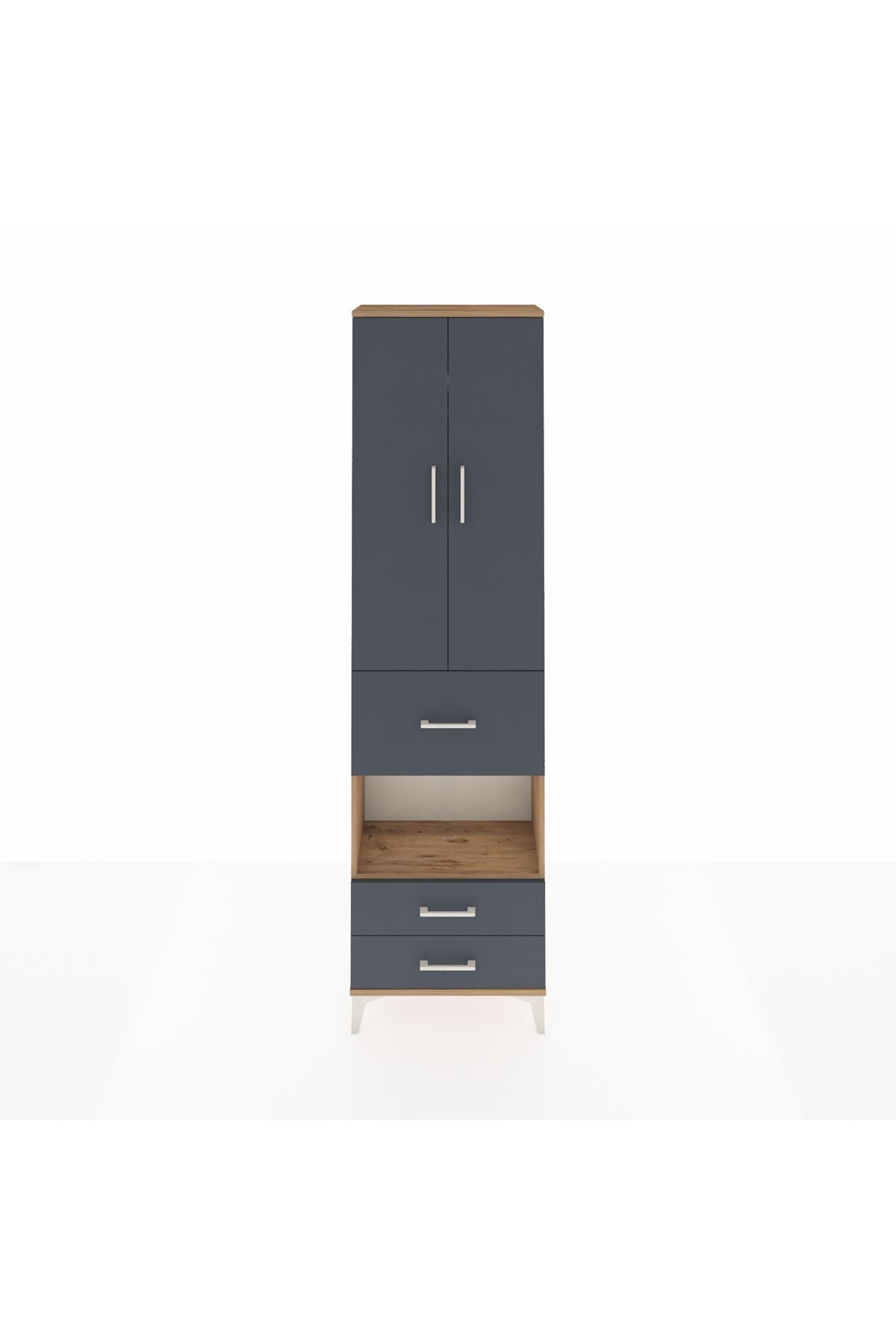 Arges Dolap 3 Raflı 3 Çekmeceli Tek Askılı 60x30x221 - S29M166V8A