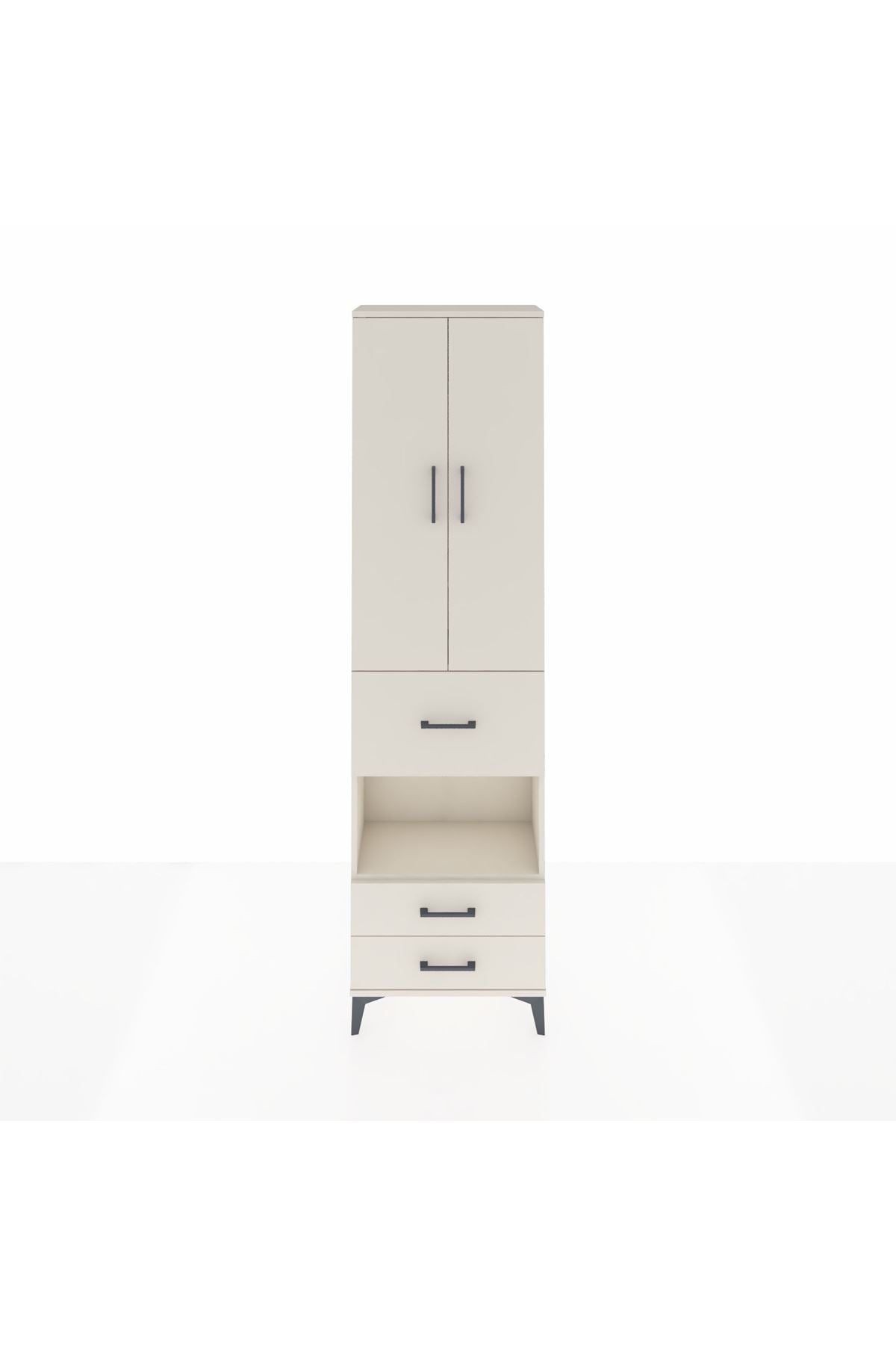 Arges Dolap 4 Raflı 3 Çekmeceli 2 Kapaklı 60x30x221 - S29M167V1A