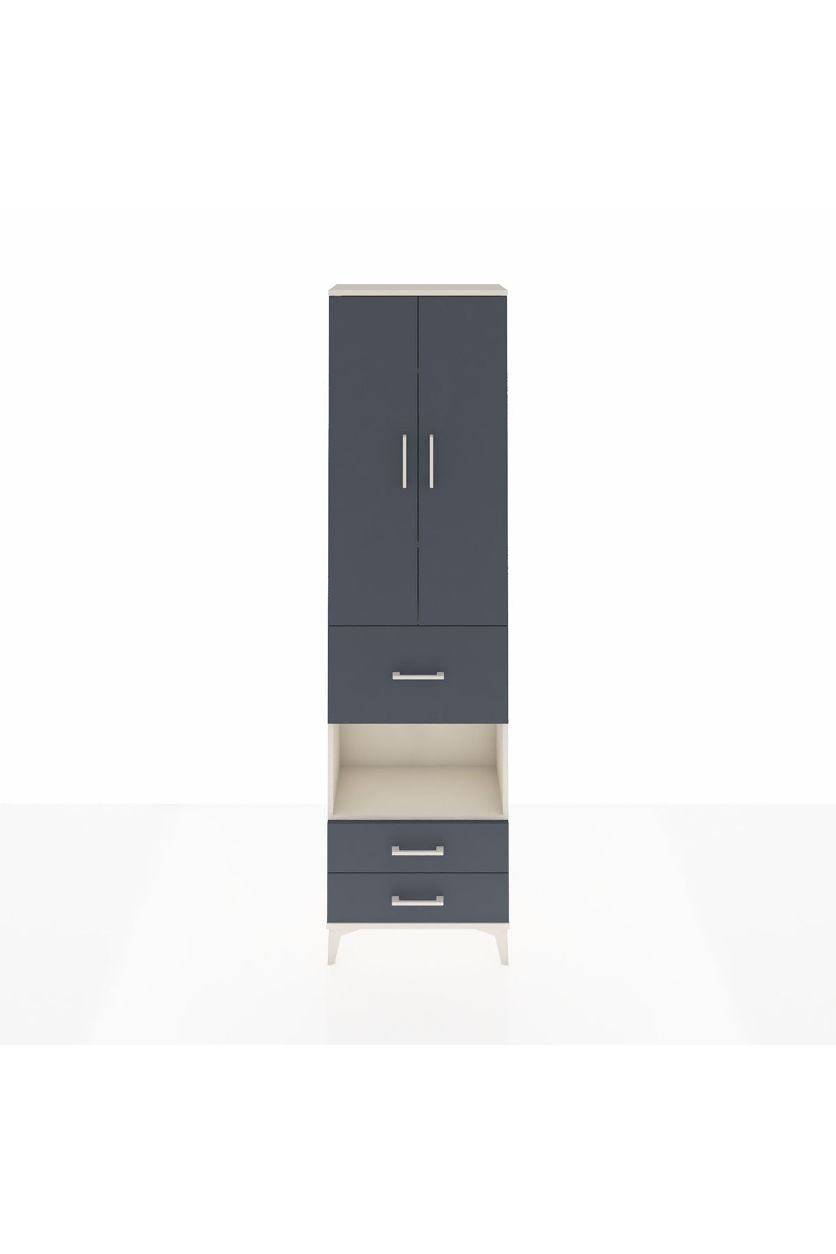 Arges Dolap 4 Raflı 3 Çekmeceli 2 Kapaklı 60x30x221 - S29M167V2A
