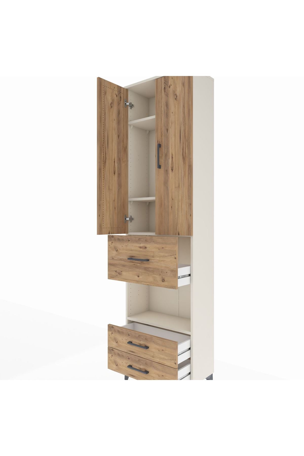 Arges Dolap 4 Raflı 3 Çekmeceli 2 Kapaklı 60x30x221 - S29M167V3A