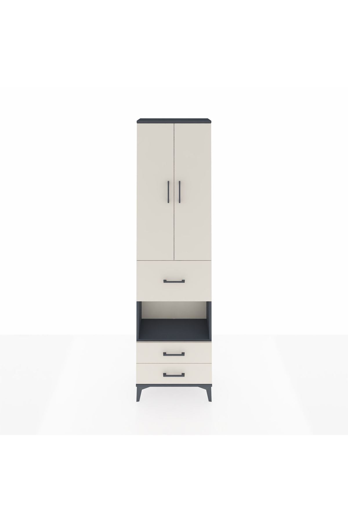 Arges Dolap 4 Raflı 3 Çekmeceli 2 Kapaklı 60x30x221 - S29M167V4A