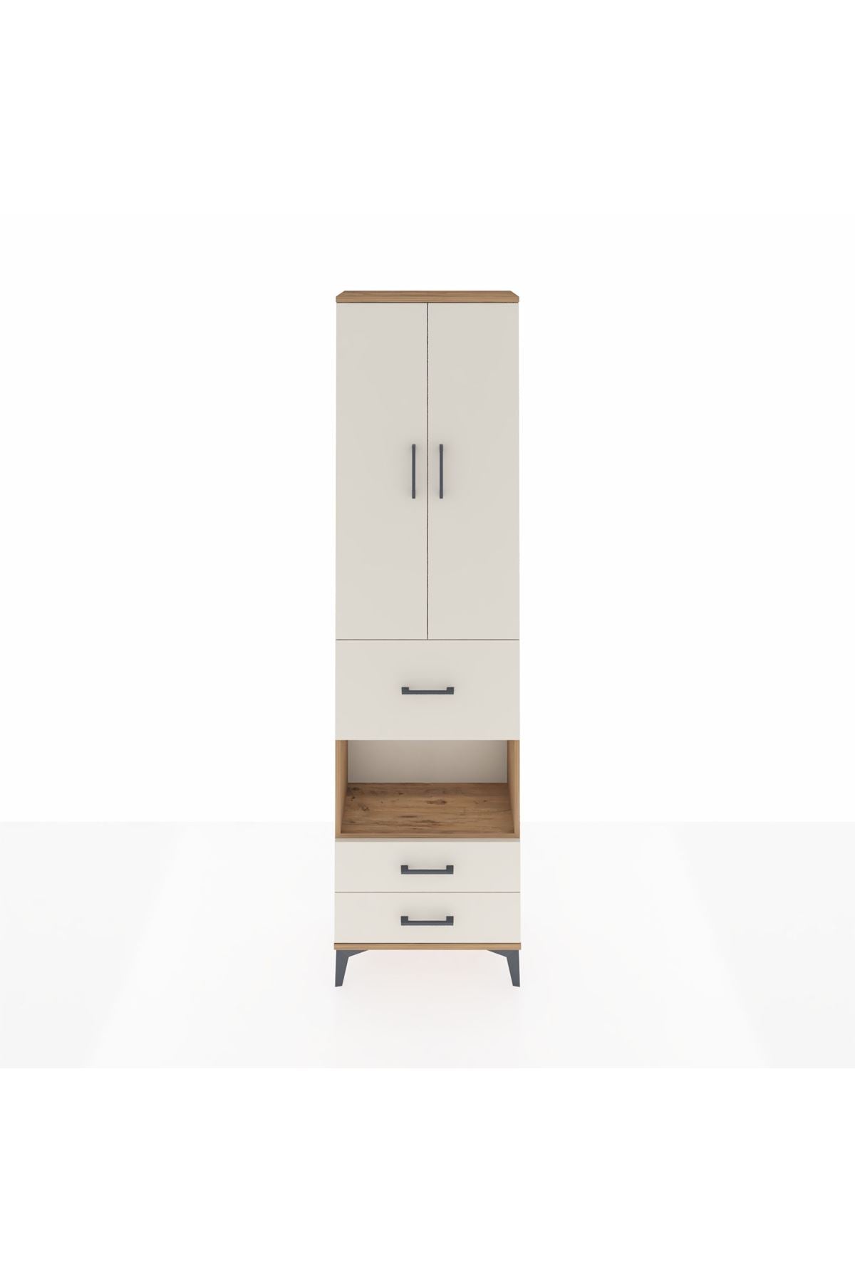 Arges Dolap 4 Raflı 3 Çekmeceli 2 Kapaklı 60x30x221 - S29M167V7A