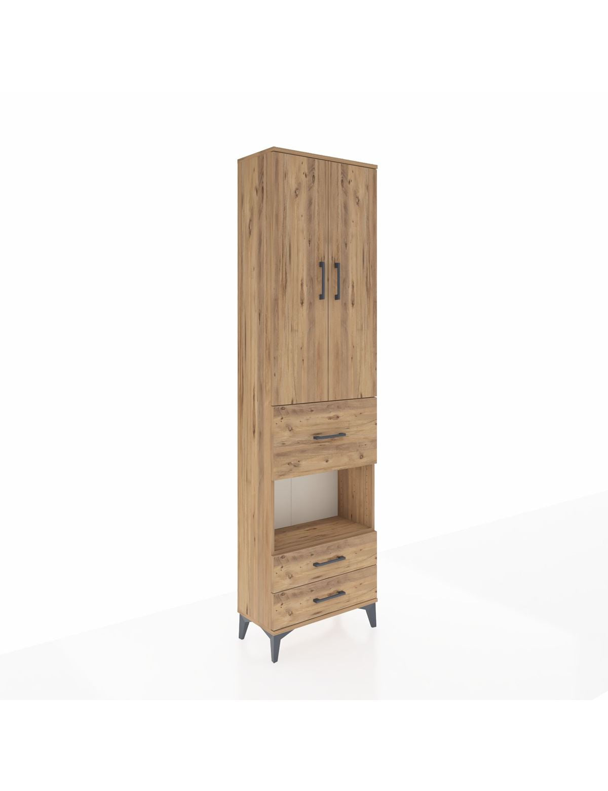 Arges Dolap 4 Raflı 3 Çekmeceli 2 Kapaklı 60x30x221 - S29M167V9A