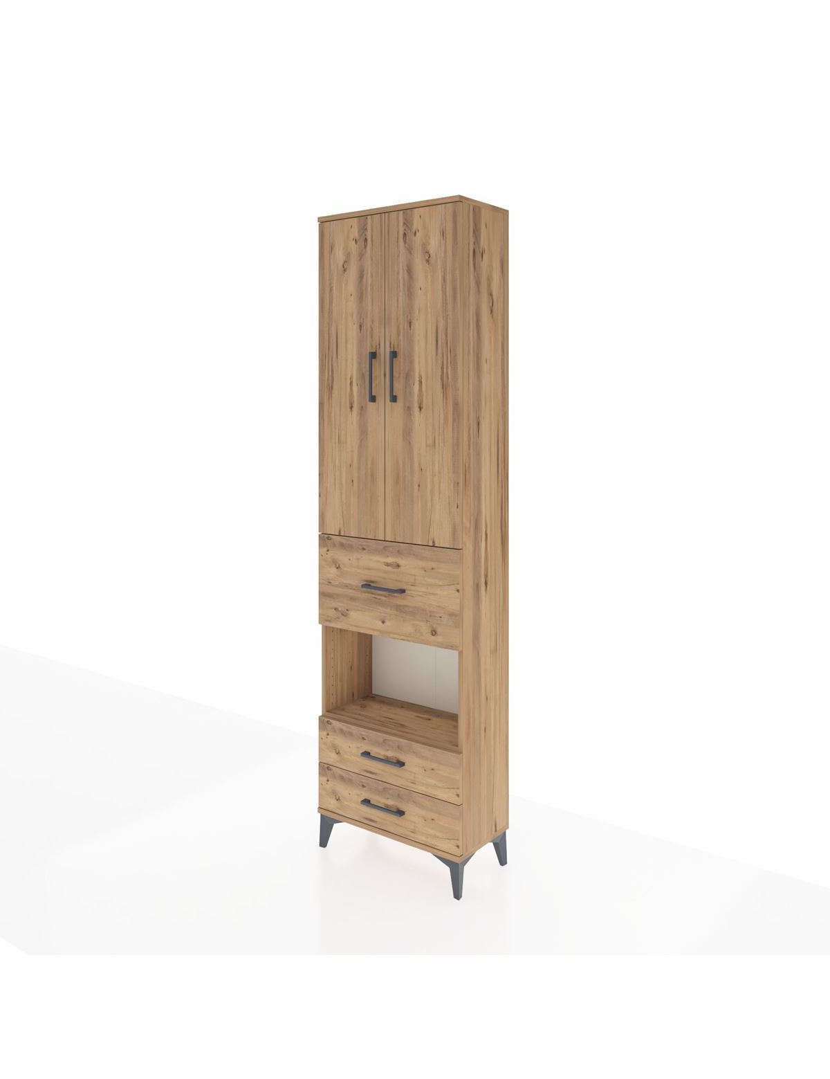 Arges Dolap 4 Raflı 3 Çekmeceli 2 Kapaklı 60x30x221 - S29M167V9A