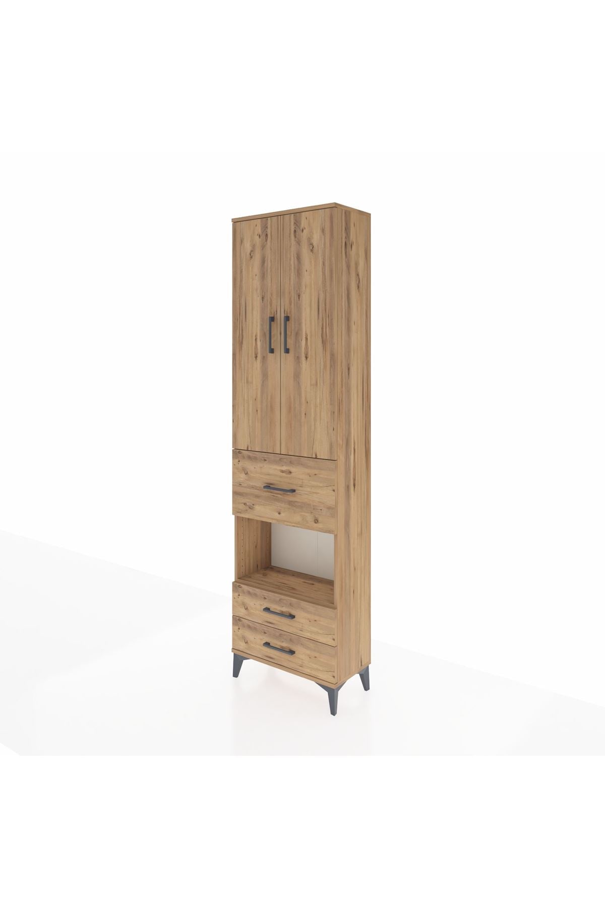 Arges Dolap 4 Raflı 3 Çekmeceli 2 Kapaklı 60x30x221 - S29M167V9A