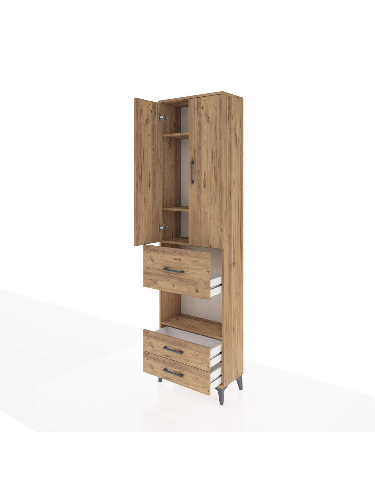Arges Dolap 4 Raflı 3 Çekmeceli 2 Kapaklı 60x30x221 - S29M167V9A