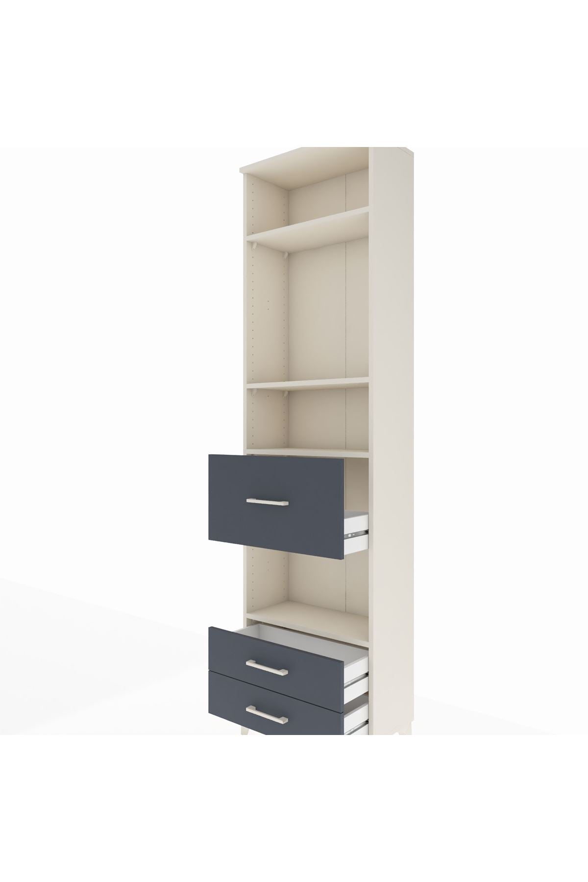 Arges Dolap 4 Raflı 3 Çekmeceli 60x30x221 - S29M168V2A