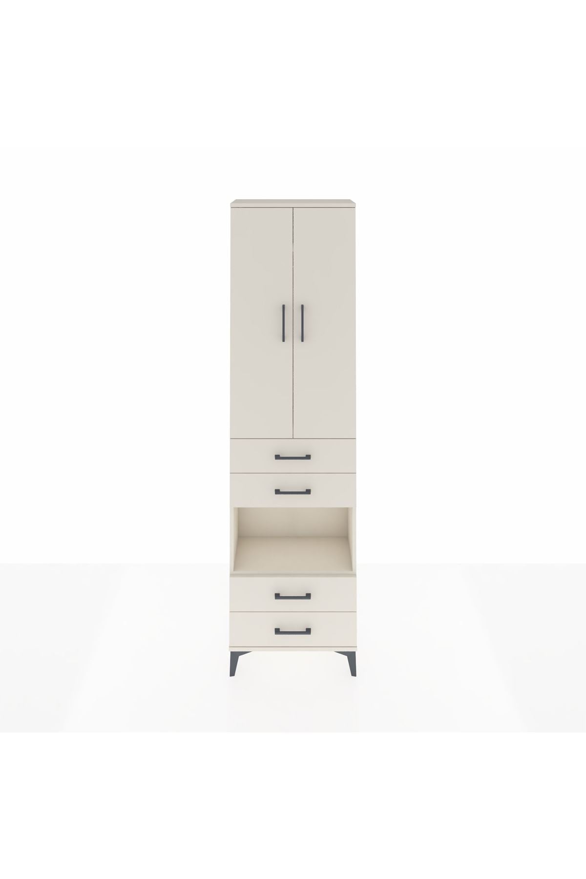 Arges Dolap 3 Raflı 4 Çekmeceli Tek Askılı 60x30x221 - S29M169V1A