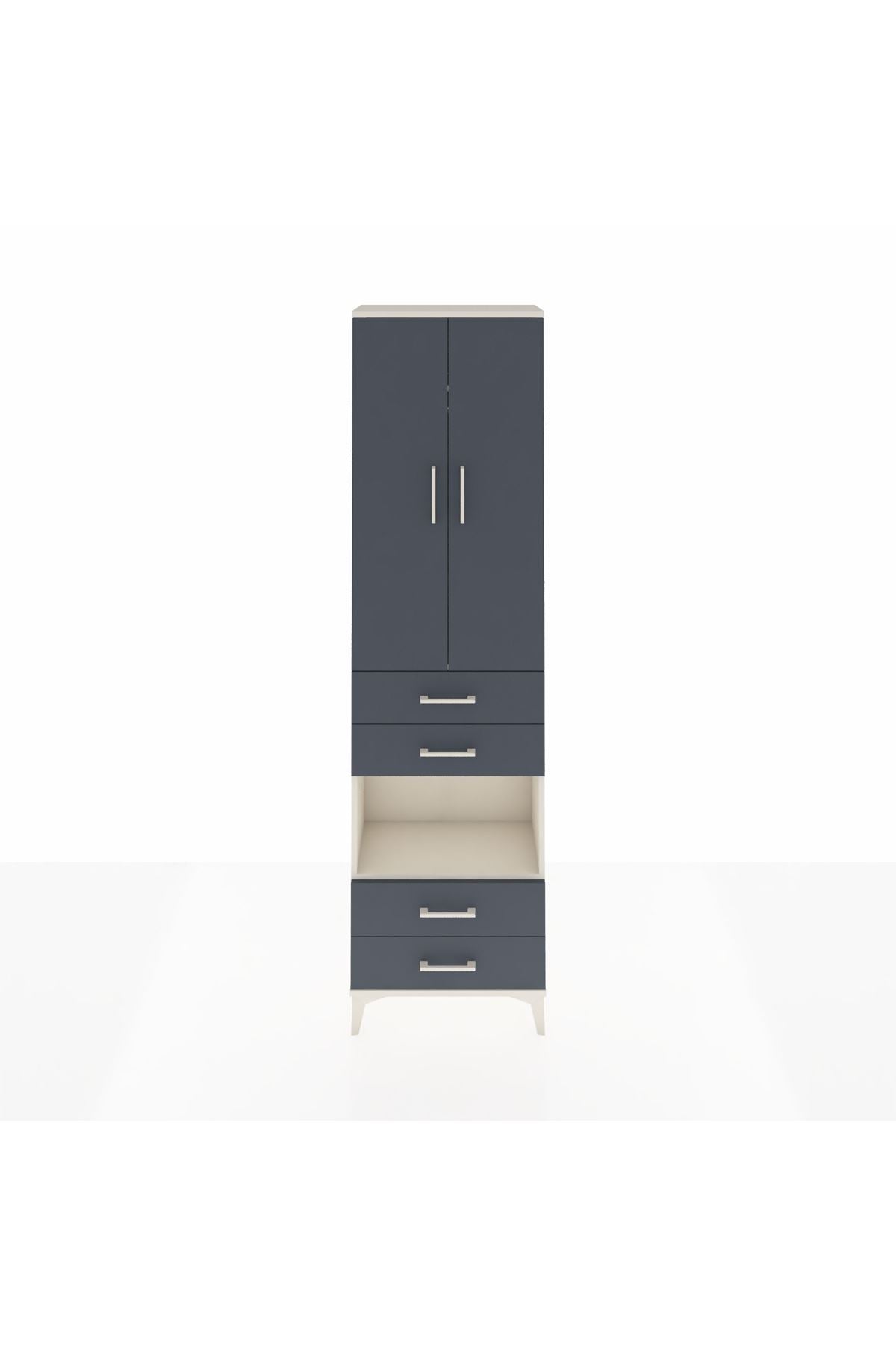 Arges Dolap 3 Raflı 4 Çekmeceli Tek Askılı 60x30x221 - S29M169V2A