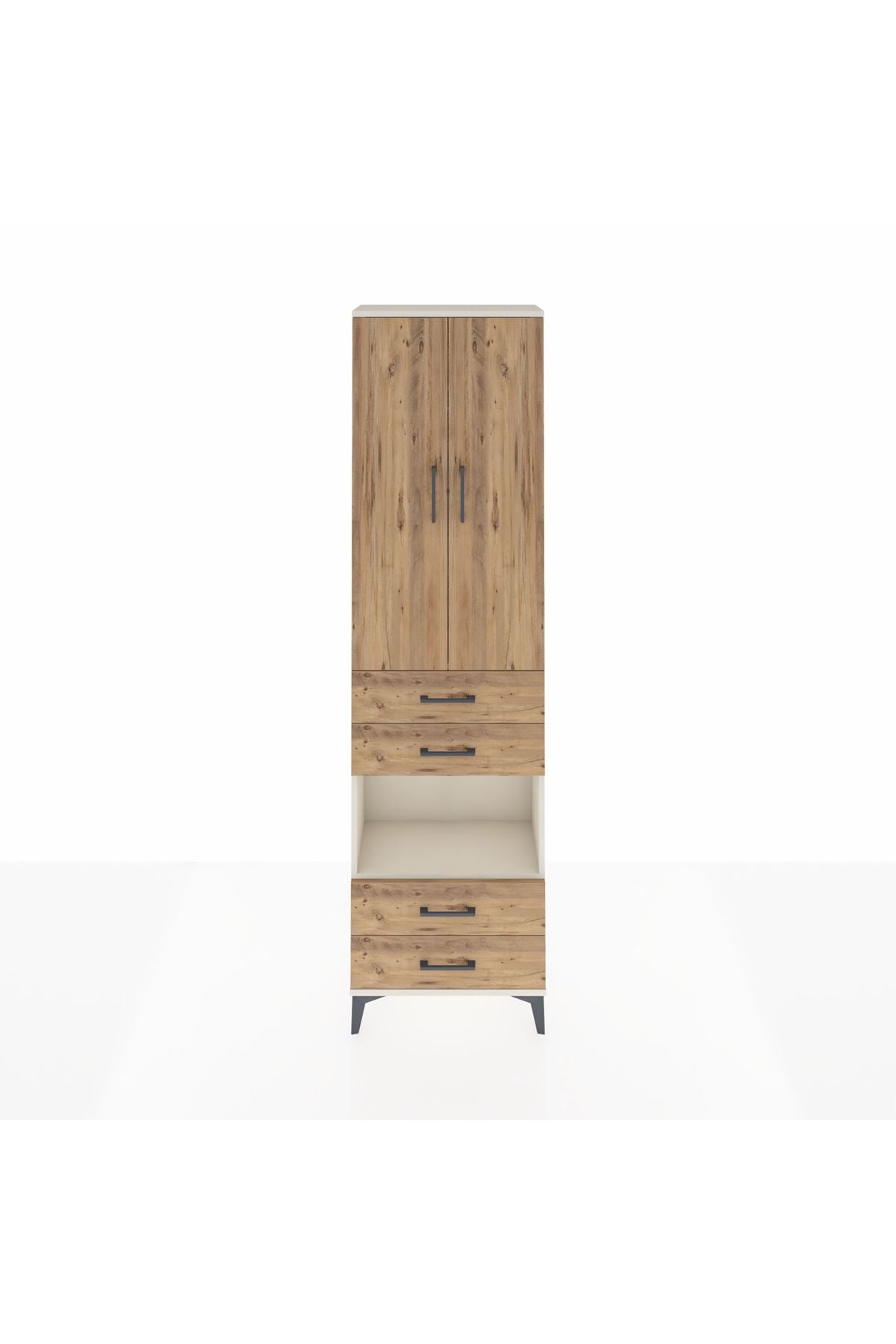 Arges Dolap 3 Raflı 4 Çekmeceli Tek Askılı 60x30x221 - S29M169V3A