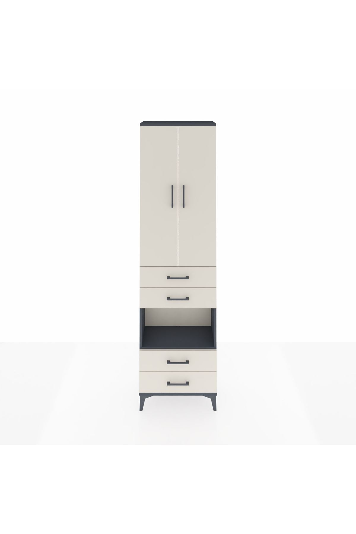 Arges Dolap 3 Raflı 4 Çekmeceli Tek Askılı 60x30x221 - S29M169V4A