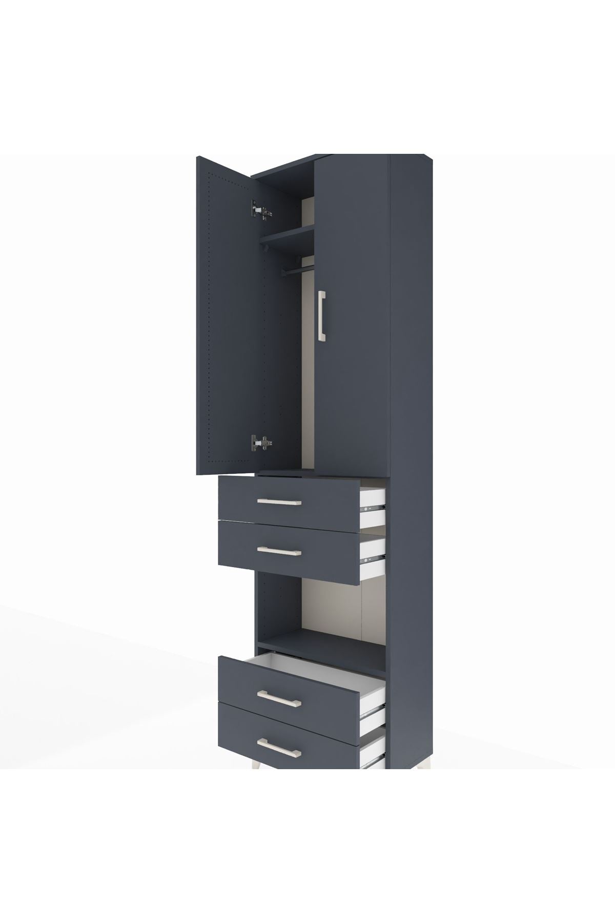 Arges Dolap 3 Raflı 4 Çekmeceli Tek Askılı 60x30x221 - S29M169V5A