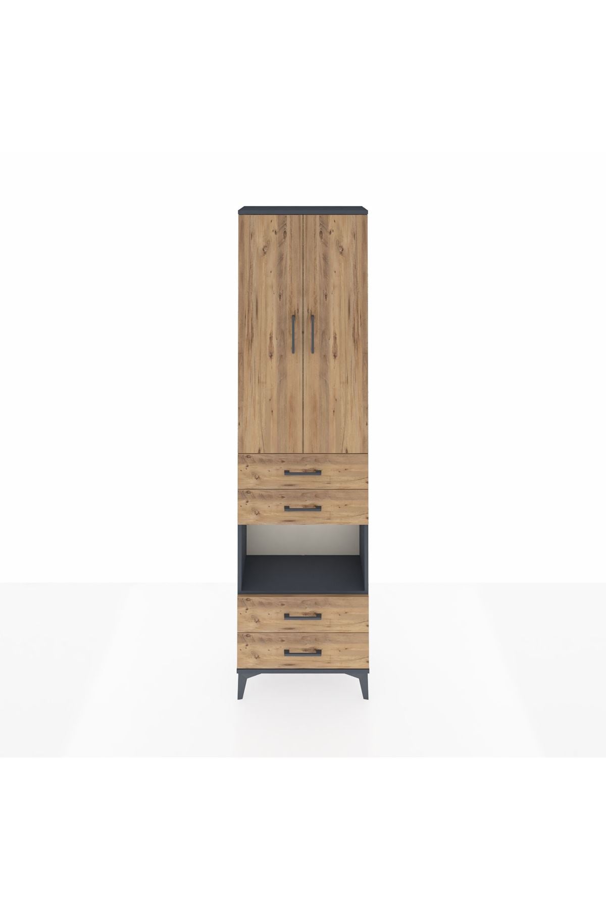 Arges Dolap 3 Raflı 4 Çekmeceli Tek Askılı 60x30x221 - S29M169V6A
