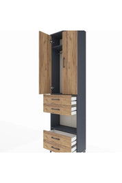 Arges Dolap 3 Raflı 4 Çekmeceli Tek Askılı 60x30x221 - S29M169V6A