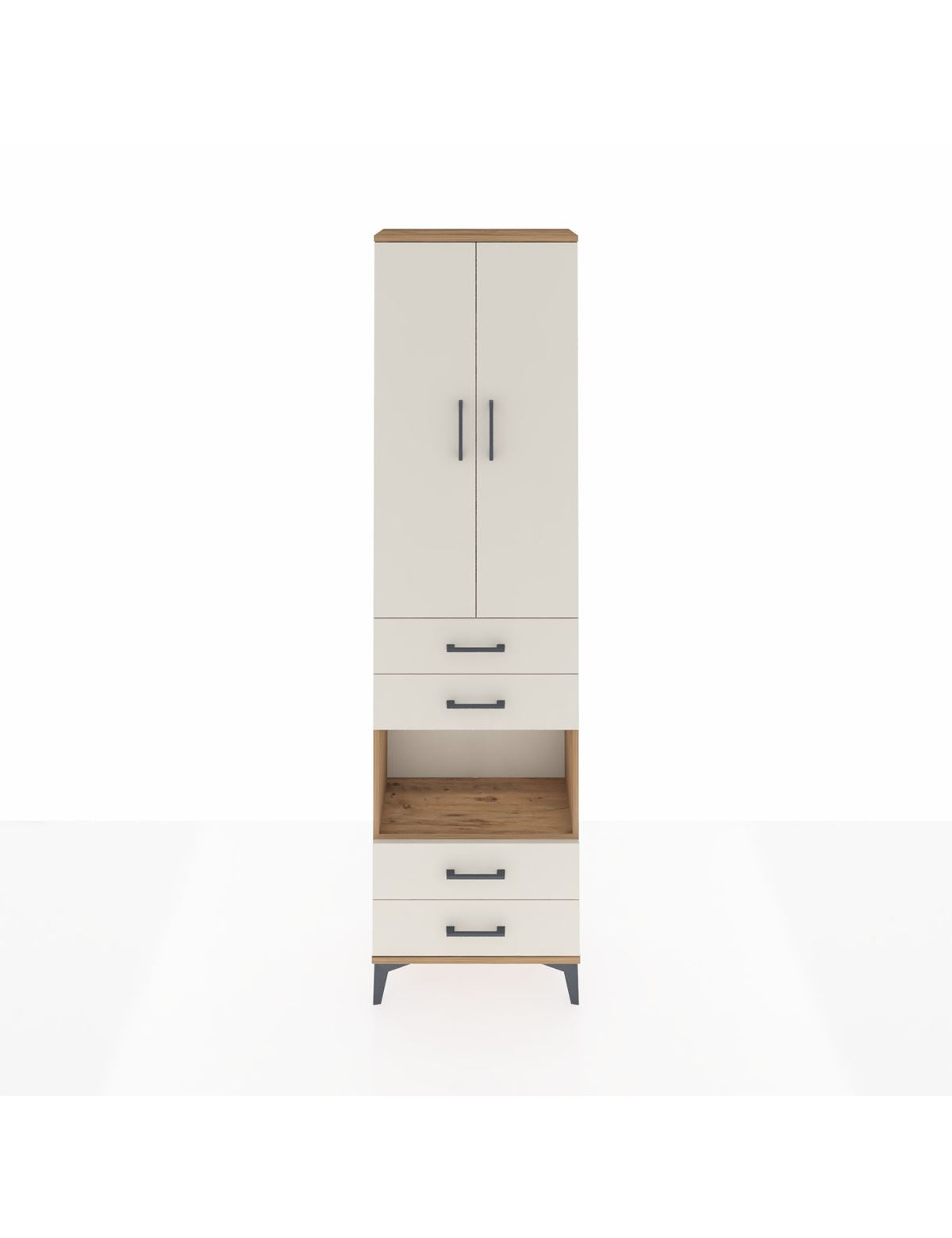 Arges Dolap 3 Raflı 4 Çekmeceli Tek Askılı 60x30x221 - S29M169V7A