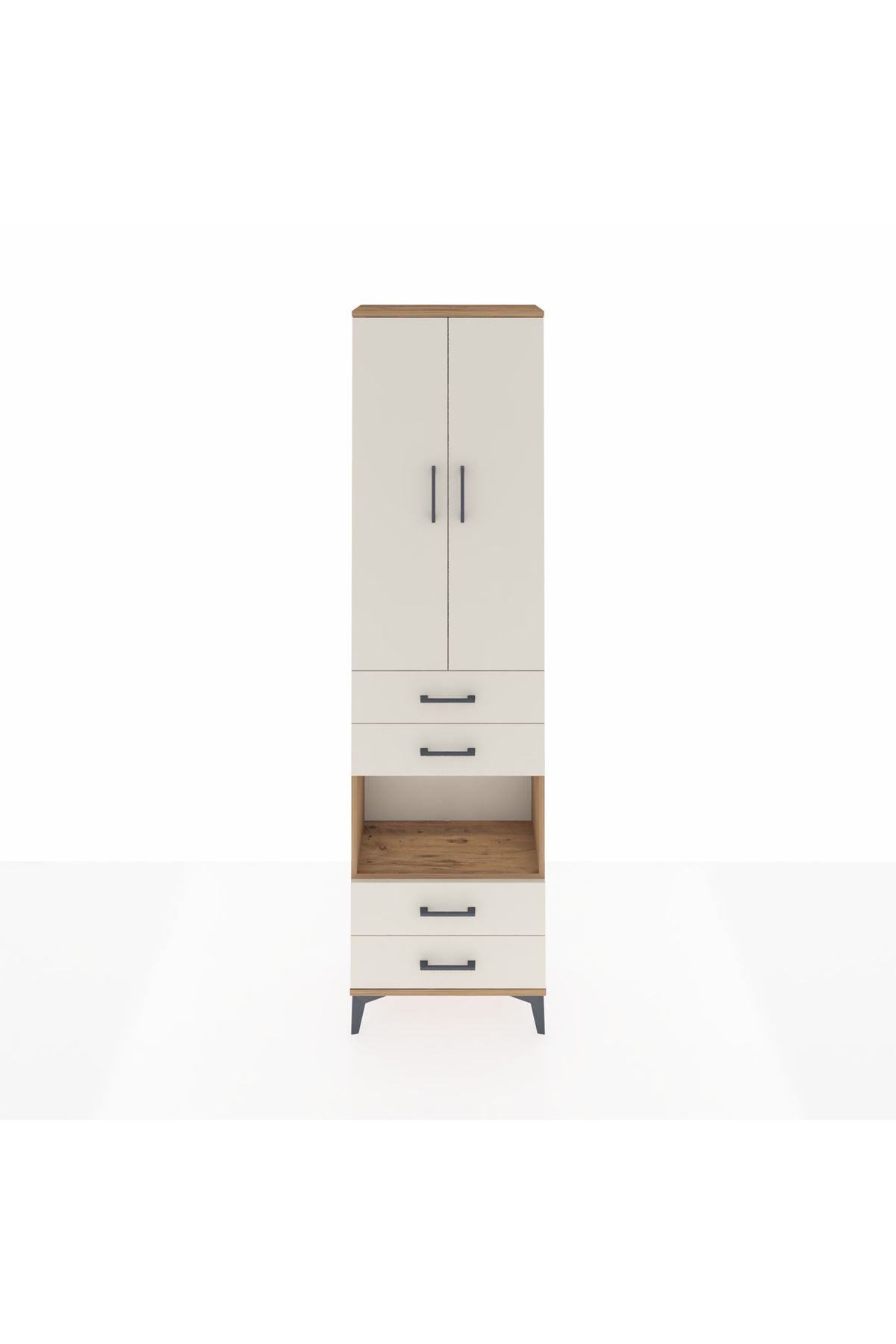 Arges Dolap 3 Raflı 4 Çekmeceli Tek Askılı 60x30x221 - S29M169V7A