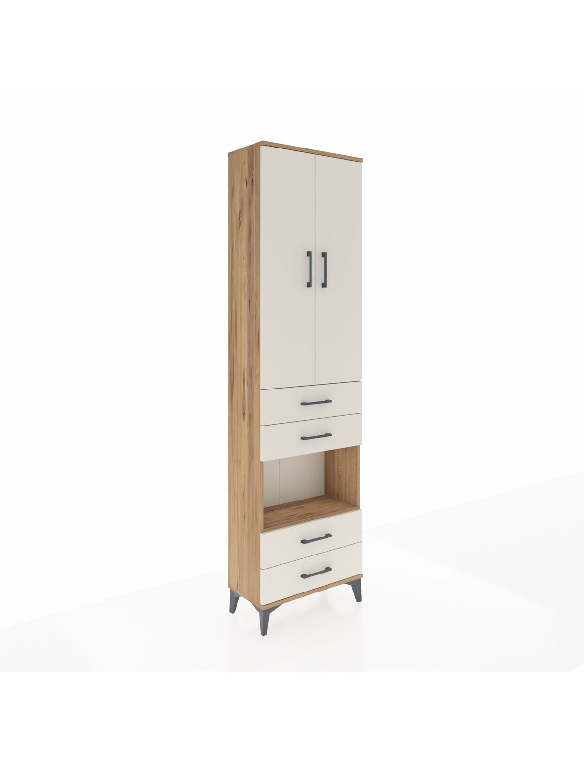 Arges Dolap 3 Raflı 4 Çekmeceli Tek Askılı 60x30x221 - S29M169V7A